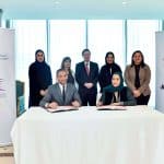 The agreement was signed by QBWA board member Amal al-Aathem and MCE Regional Key Account manager Joseph Assaf in the presence of Belgian ambassador William Asselborn and MCE head of Corporate Agreement ME Sobeie Isa.